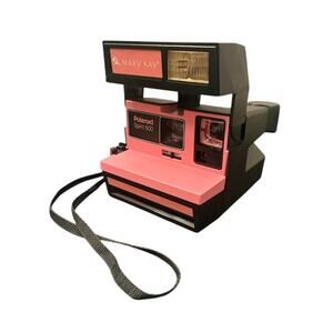 Vintage Mary Kay Polaroid Spirit 600 Black & Pink Instant Film Camera Working